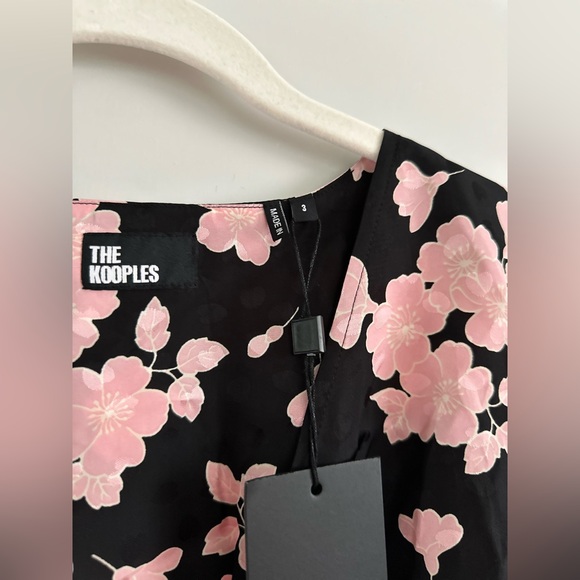 THE KOOPLES Garden Of Eden Mini Dress Size 3 Floral Print Flower V-Neck NEW NWT - Picture 6 of 10